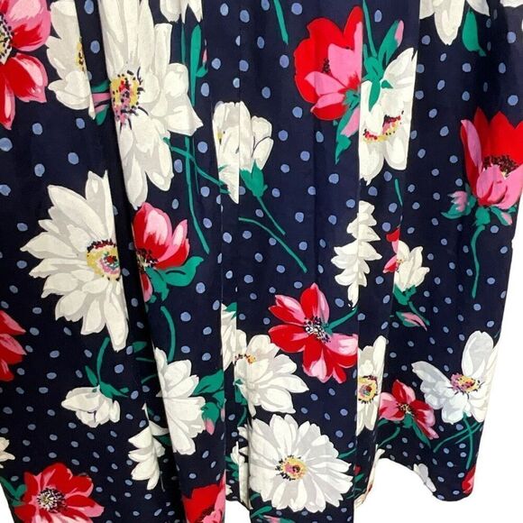 Vintage Clues Collection 10 Overall Dress Black Floral Adjustable Straps Cotton - Picture 6 of 14